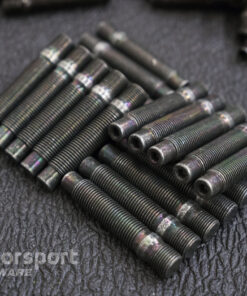 Motorsport Hardware - *CONVERSION STUD 14×1.25-14×1.5* 78mm Black Bullet Nose Stud Kit