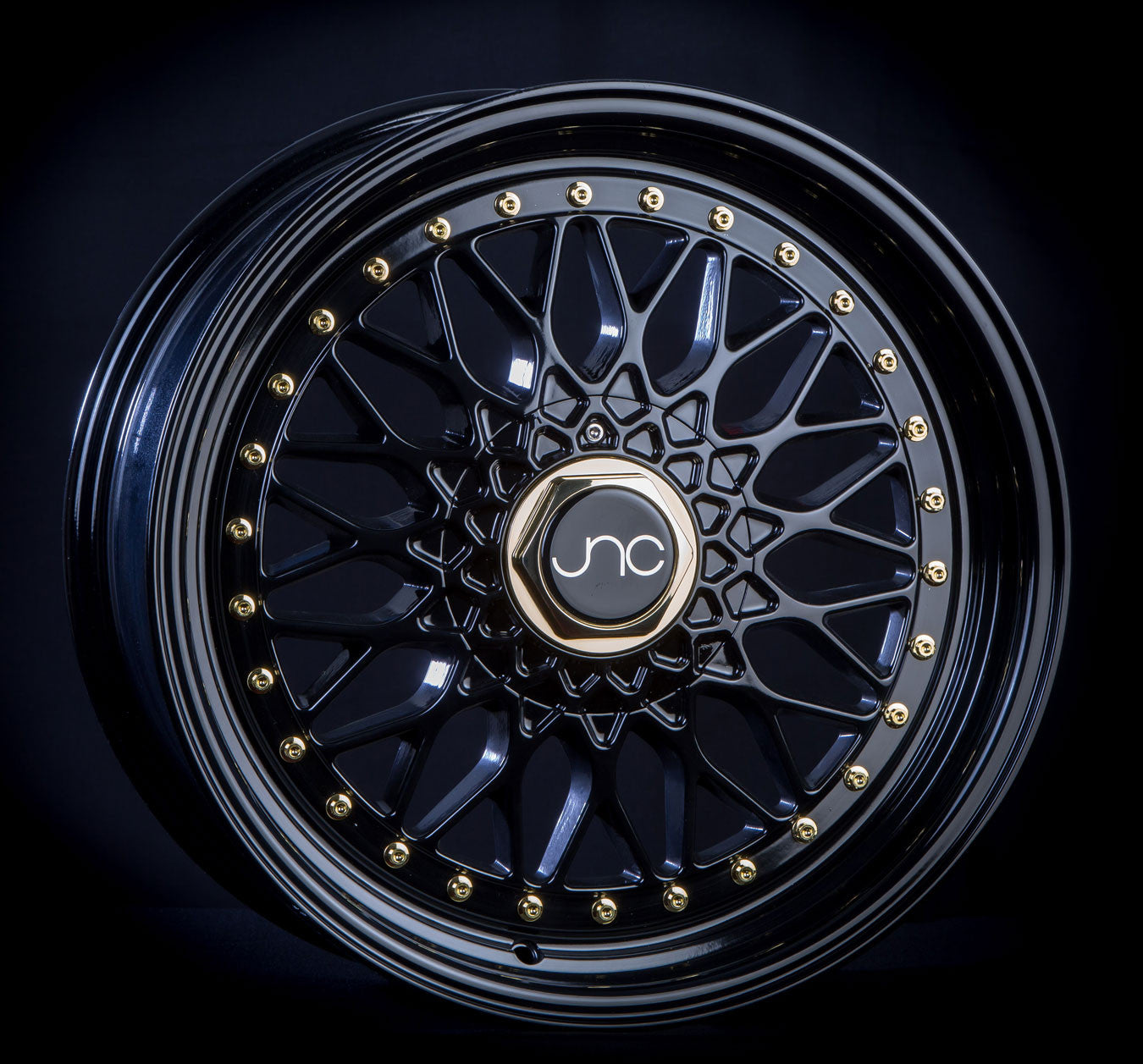 JNC004 Matte Black Gold Rivets