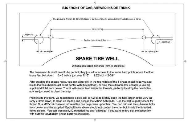 BMW Rear Floor Subframe to Shock Tower Brace