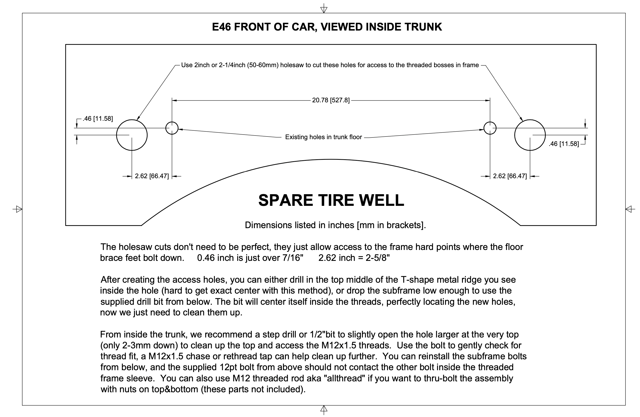 BMW Rear Floor Subframe to Shock Tower Brace