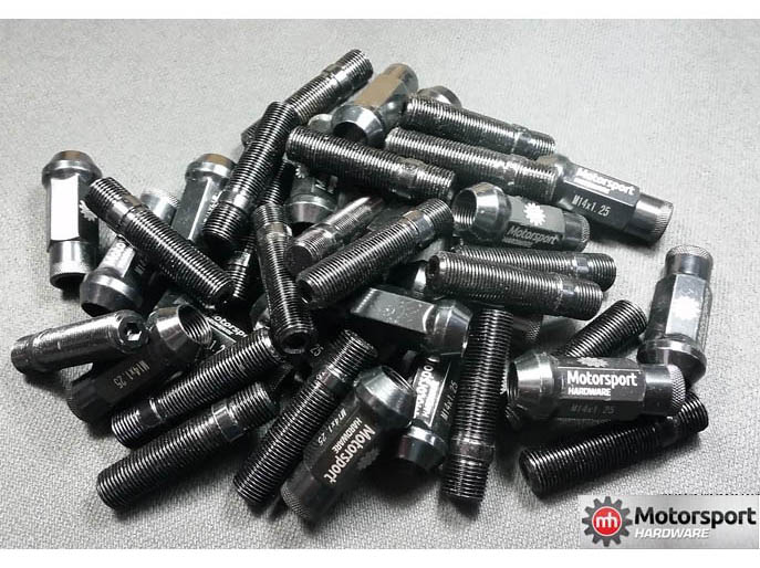Motorsport Hardware - *CLEARANCE* 65mm Black Stud 5-Lug Kit 14×1.25 & MH Titan nuts Package