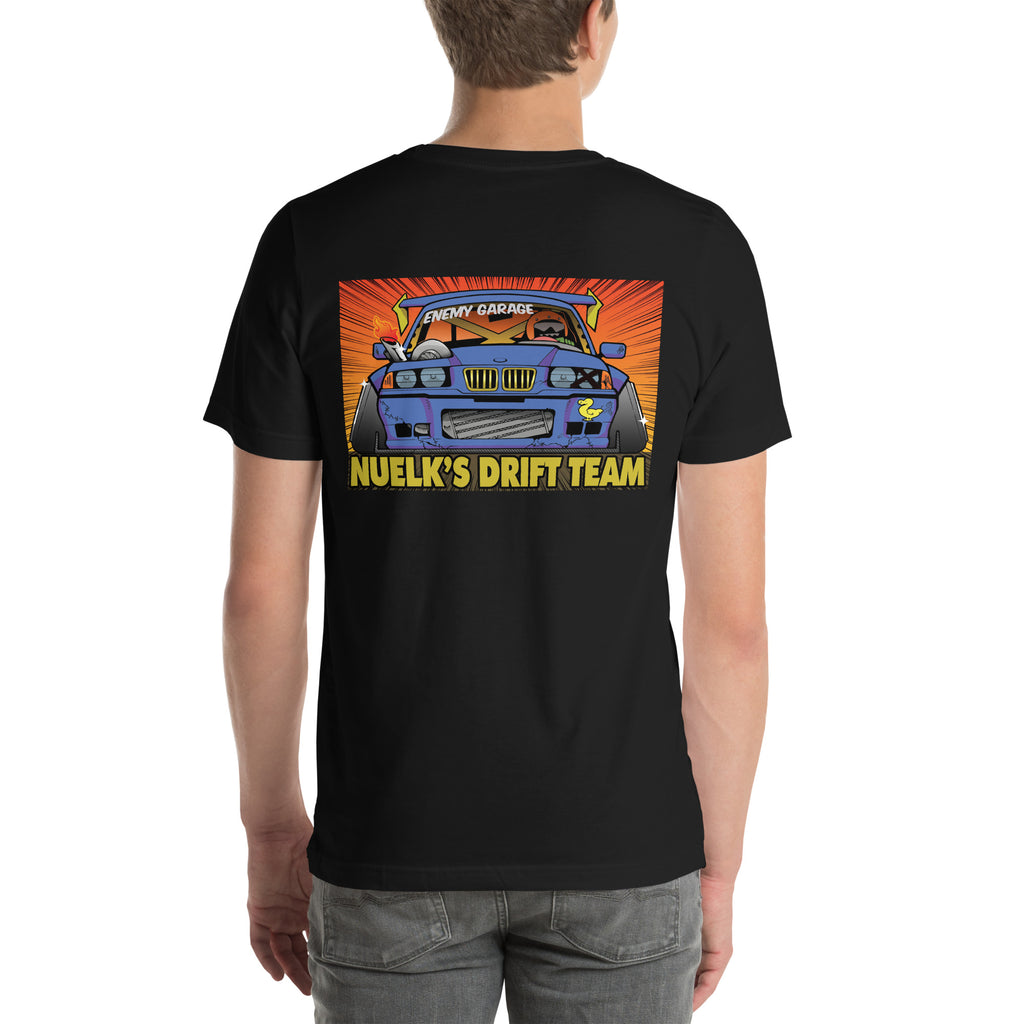 Nuelk's Drift Team & Enemy Garage sticker logo t-shirt
